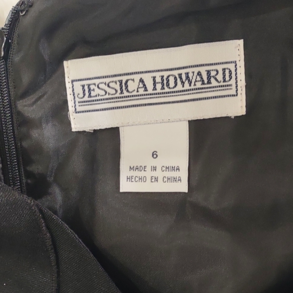 JESSICA HOWARD,55%Linen,45%Rayon,Elegant Black Sleeveless Dress - Picture 16 of 17